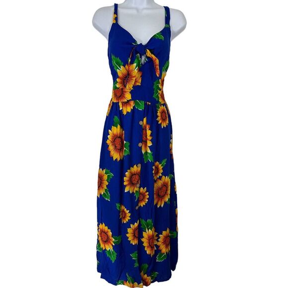 Seven Islands Dresses & Skirts - Seven Islands Junior's‎ Women's SZ Small NEW Blue Dress Sunflowers Print